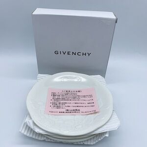 Givenchy Porcelain Floral Embossed Dessert Plates Set of 3